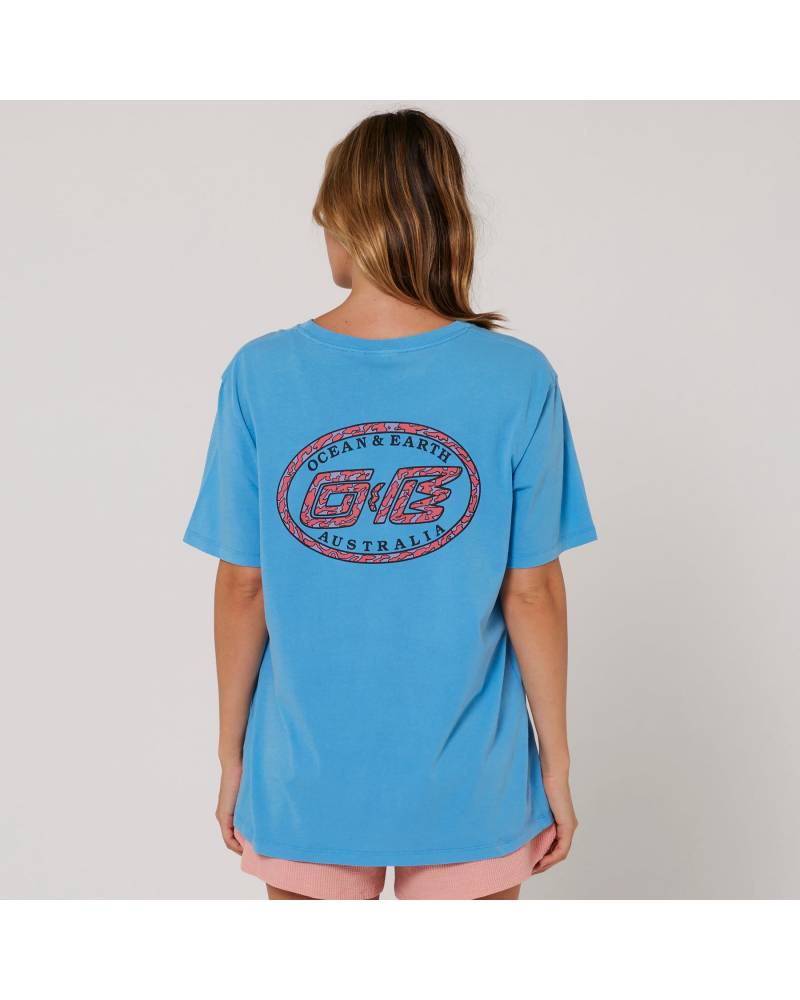 Camo Boyfriend Tee - Electric Blue