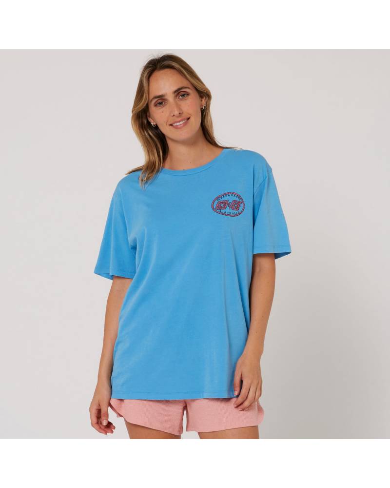 Camo Boyfriend Tee - Electric Blue