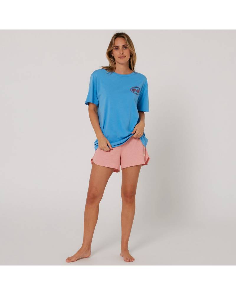 Camo Boyfriend Tee - Electric Blue