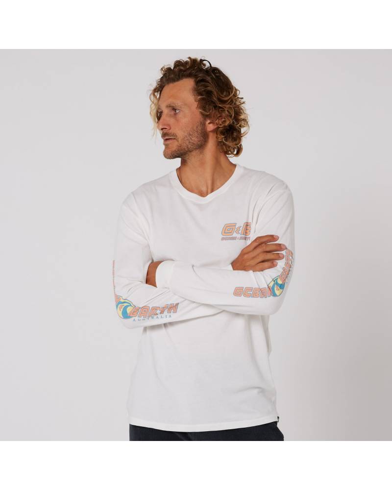 Men's 90's Wave LS Tee - Off White 