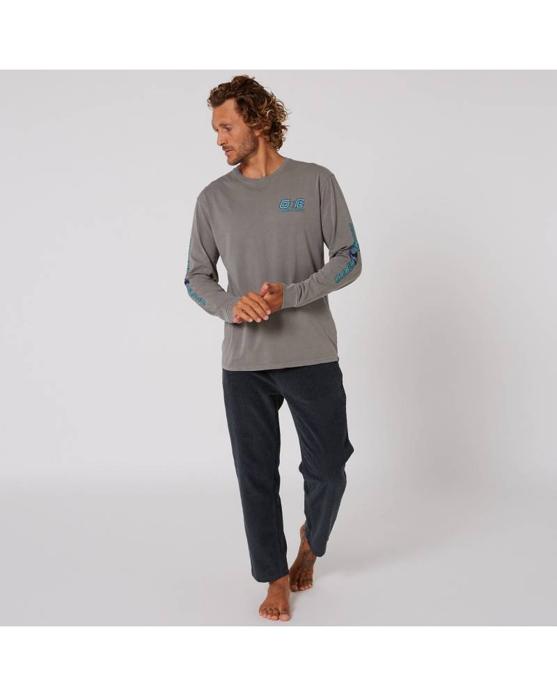 Men's 90's Wave LS Tee - Charcoal
