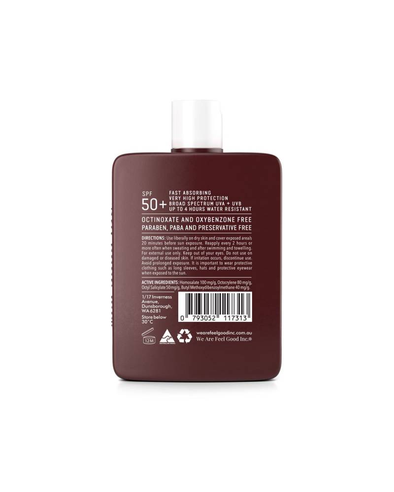 we are feel good inc cocnut sunscreen lotion spf50+ back ingredients