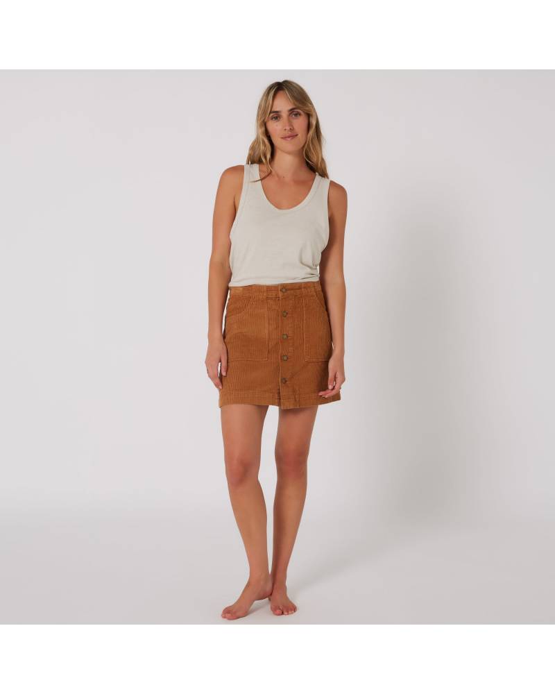Day Tripper Cord Skirt - Caramel