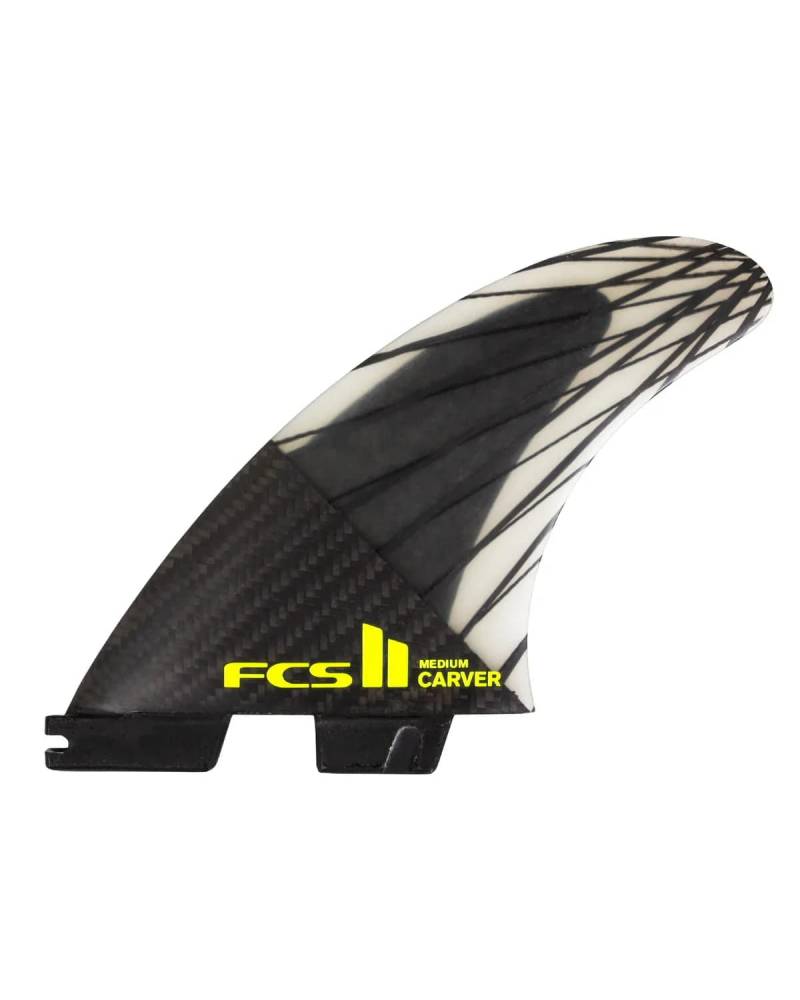 FCSII CARVER PC CARBON BLACK/ACID - Medium surfboard fin
