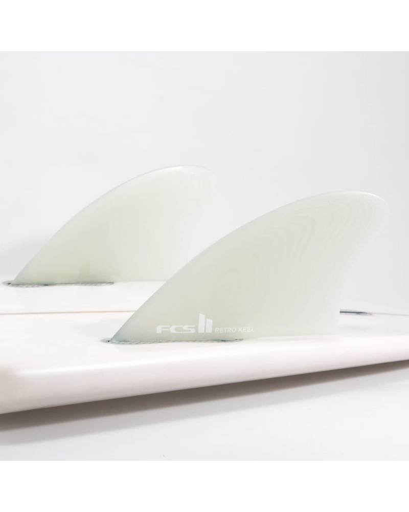 FCS II Retro Keel PG Twin Fins - Clear