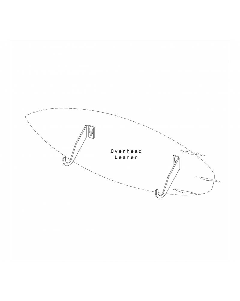Ghost Racks Overhead Leaner Surfboard Wall Rack drawing