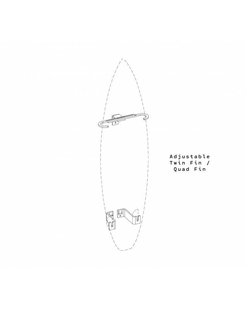 Ghost Racks Vertical Surfboard Adjustable Wall Display Rack drawing
