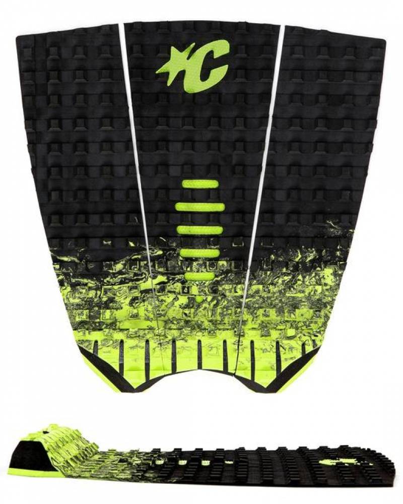 Mick Fanning  Tail Pad - Black Fade Lime