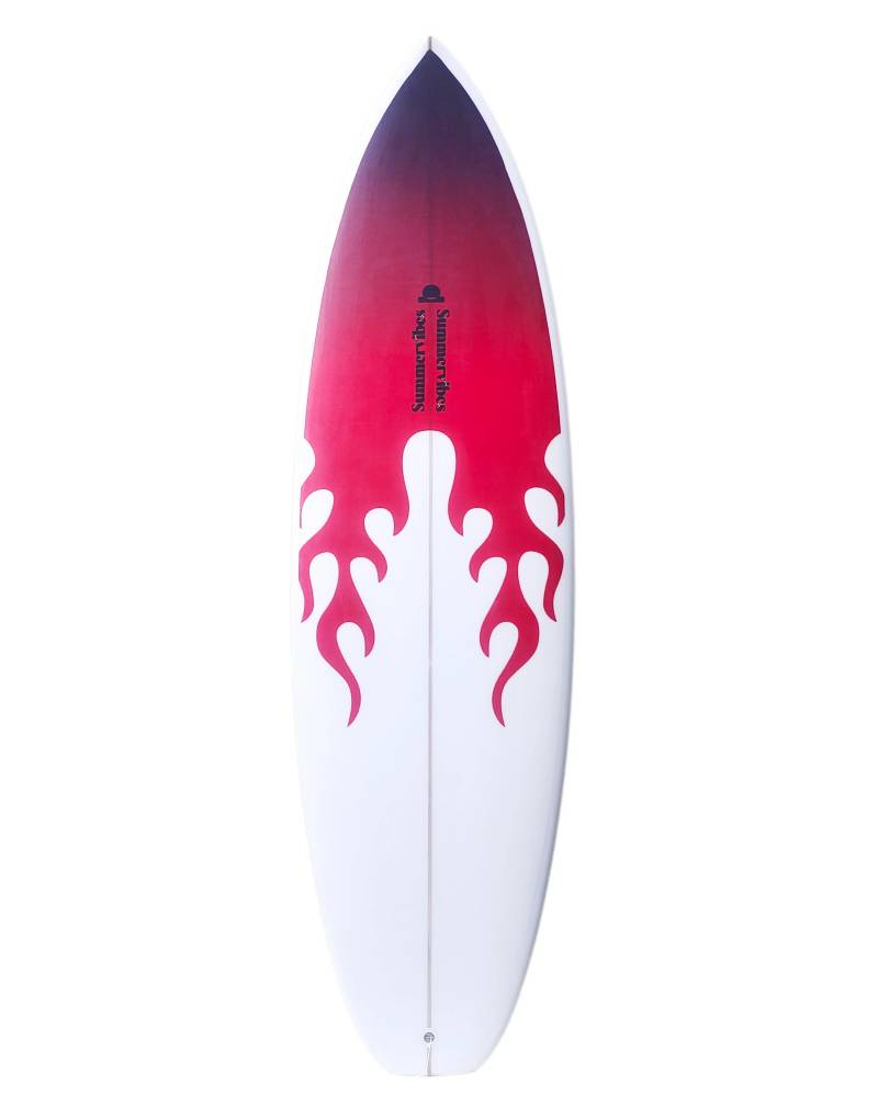 Grom Youth Shortboard Surfboard - Red flame