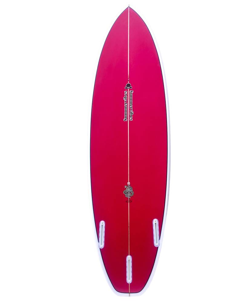 Grom Youth Shortboard Surfboard - Red flame