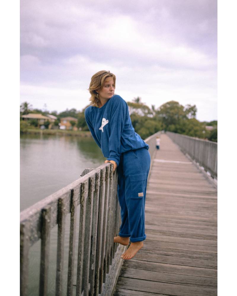 Sweater leaning on bridge