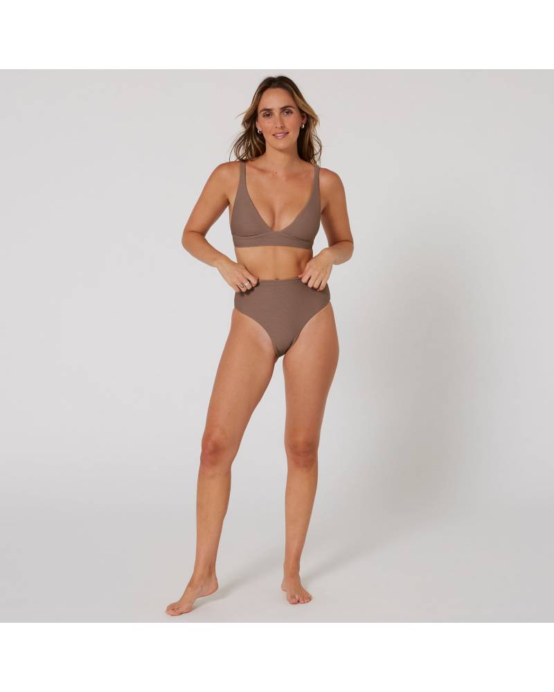 Hyams-Rib Retro Hi Pant - Mocha
