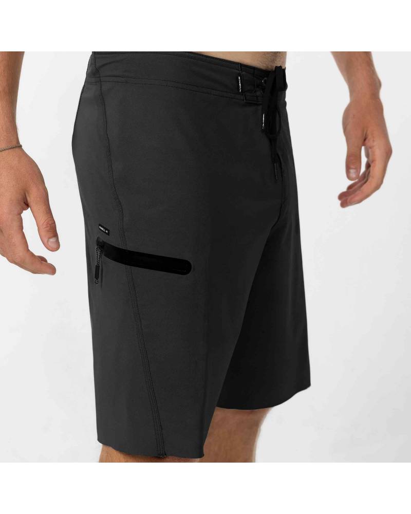 Side view of Black Boardshorts