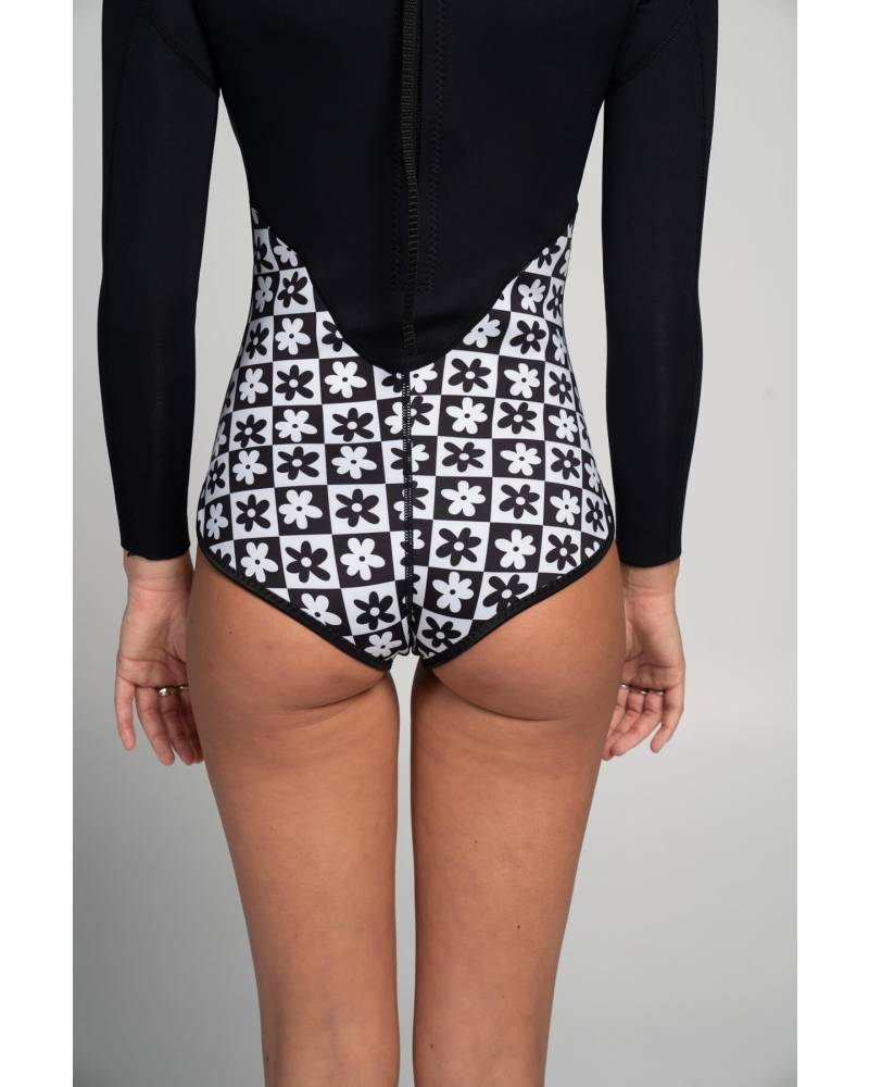 Inner Relm Daisy Venom 2mm Springsuit - Chequer bikini cut back