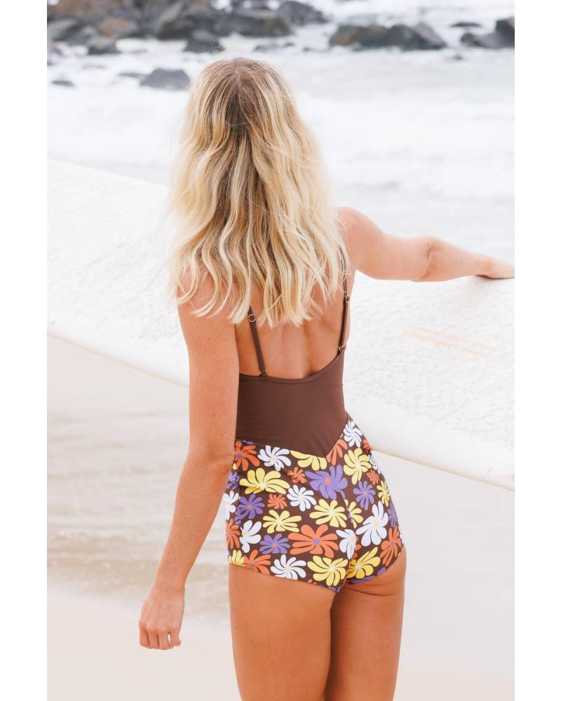 Close-up back view of surf suit