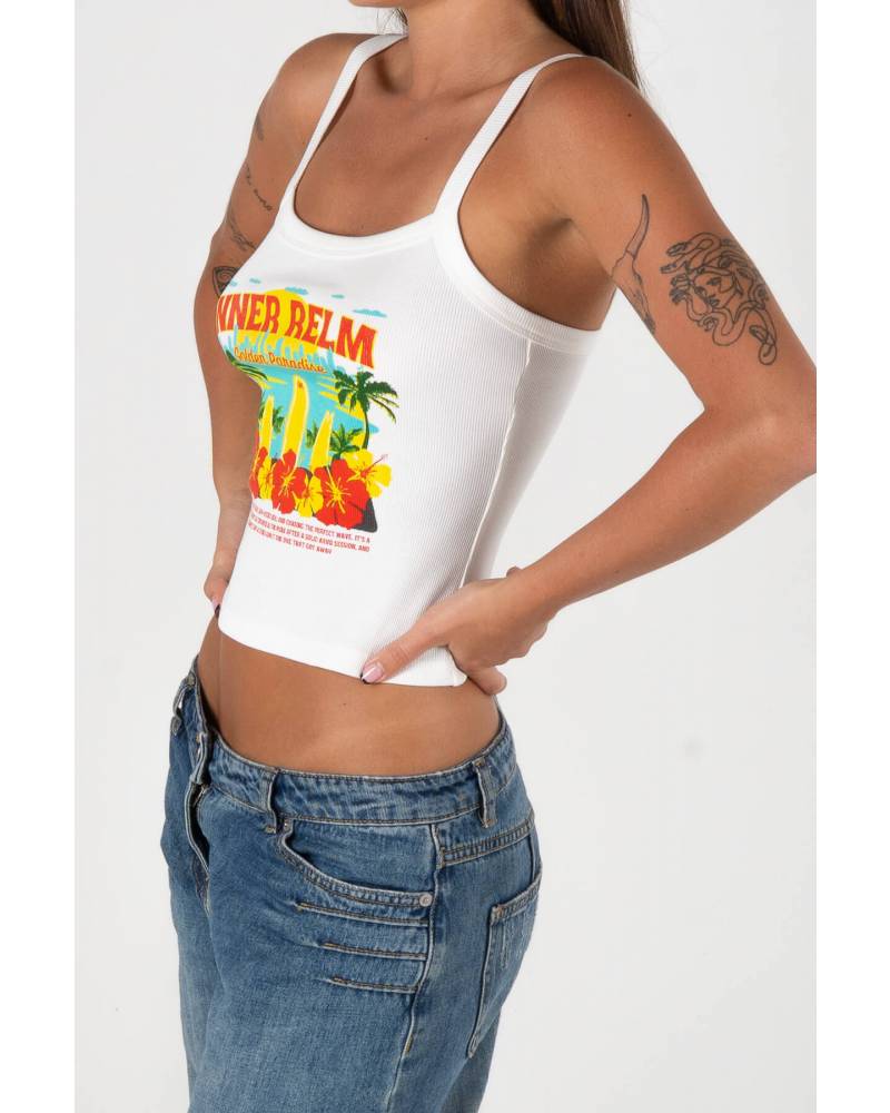 Tourist Tank Singlet | White