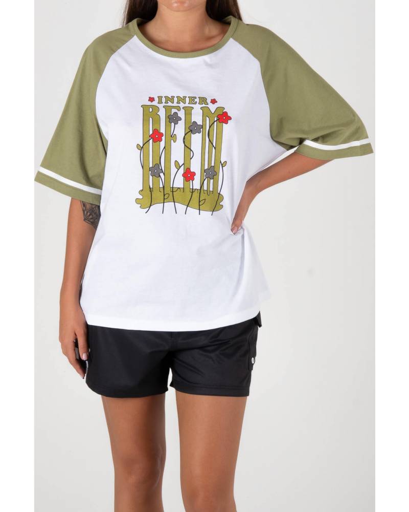 ChillZone Raglan Tee - White/green