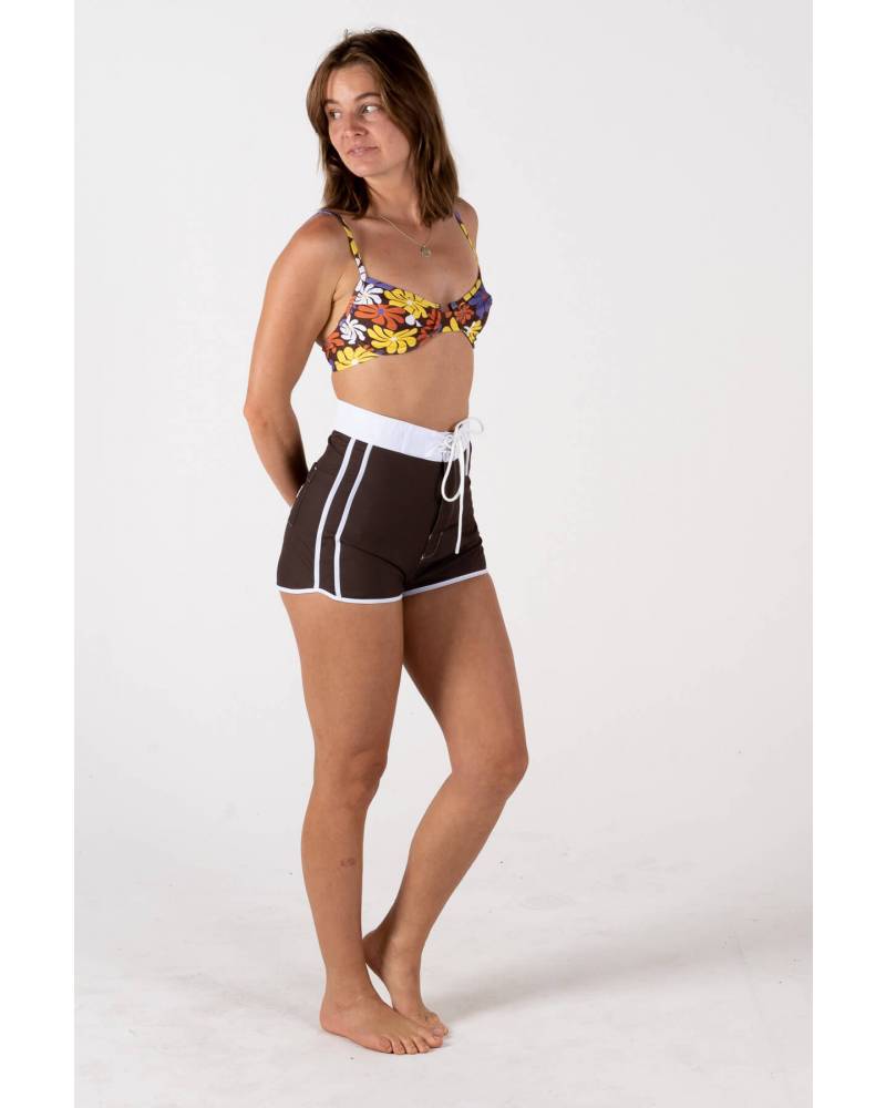 Model looking over shoulder