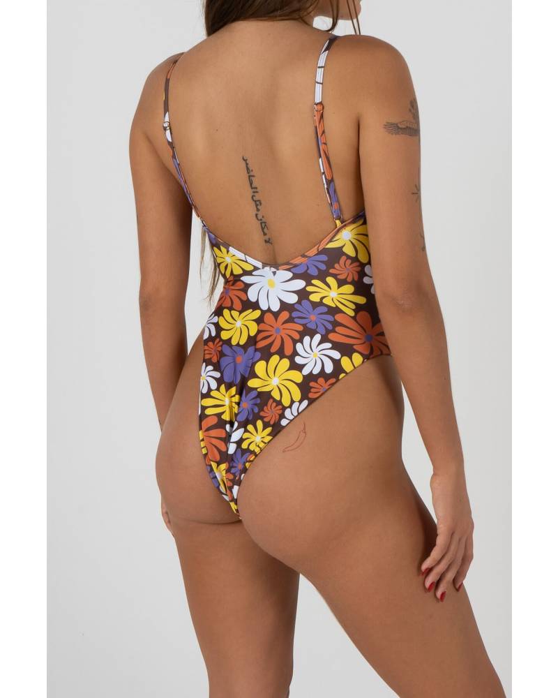 Model back view on beach