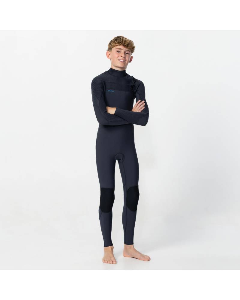 Boy's HyperFreak 4/3+ Steamer Chest Zip Wetsuit - Gunmetal