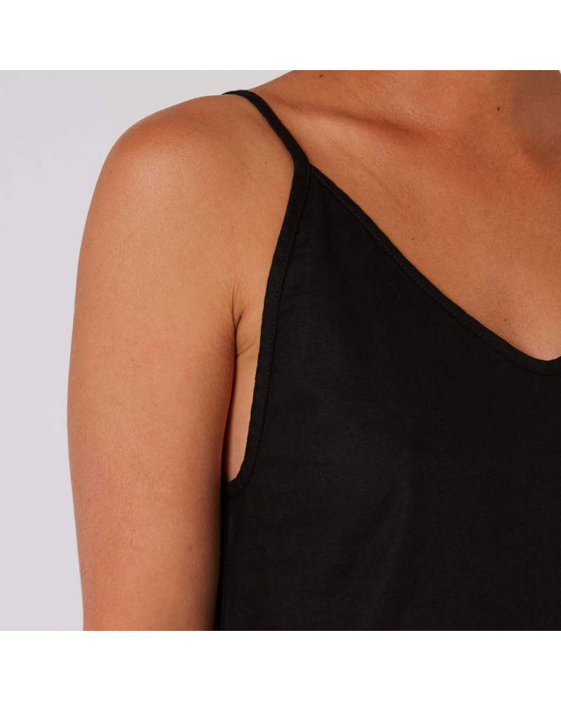 Linen Slip Dress - Black