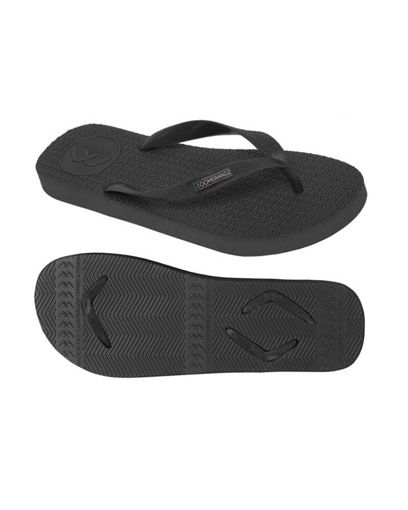 Boomerangz Men's Black Thongs front bottom