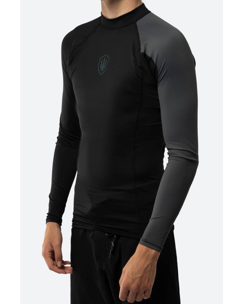 Mens L/S Performance X Rash Shirt - Black Grey