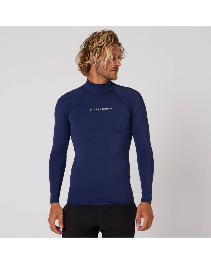 Mens Script Rash Long Sleeve Rash Shirt - Midnight
