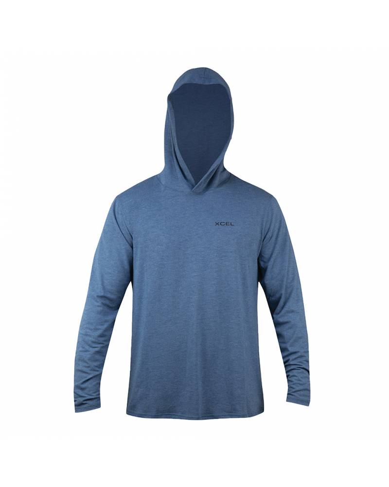 Mens ThreadX Long Sleeve Hooded UV - Stellar Blue