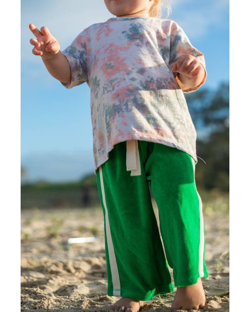 Lifestyle image with Mini Terry Pant
