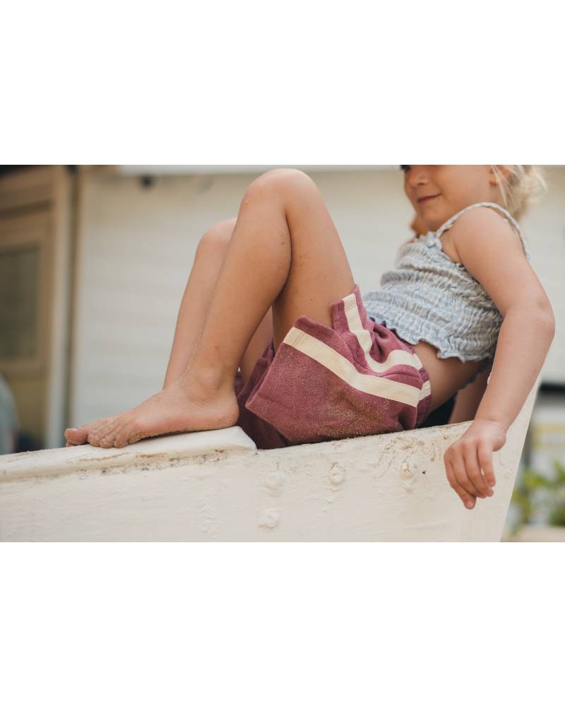 Child sitting on boat edge