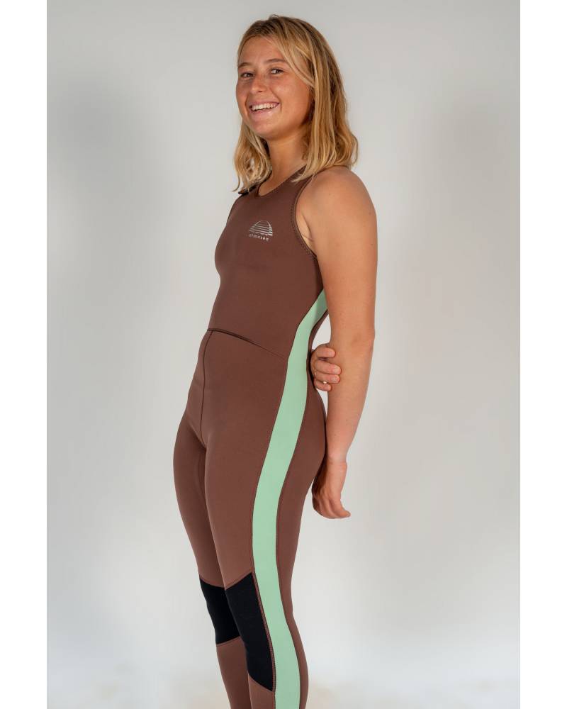 Mint Slice Long Jane Black Shoulder Closure - Atmosea