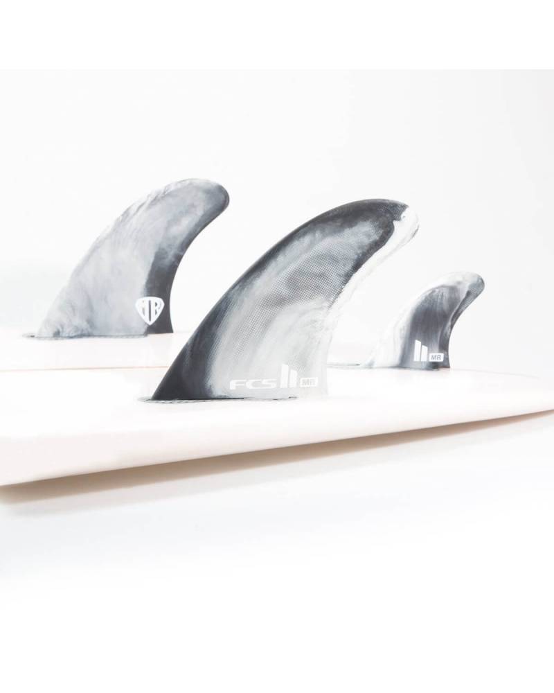 FCS II Mark Richards PC Twin + Stabiliser Fins - Black/White