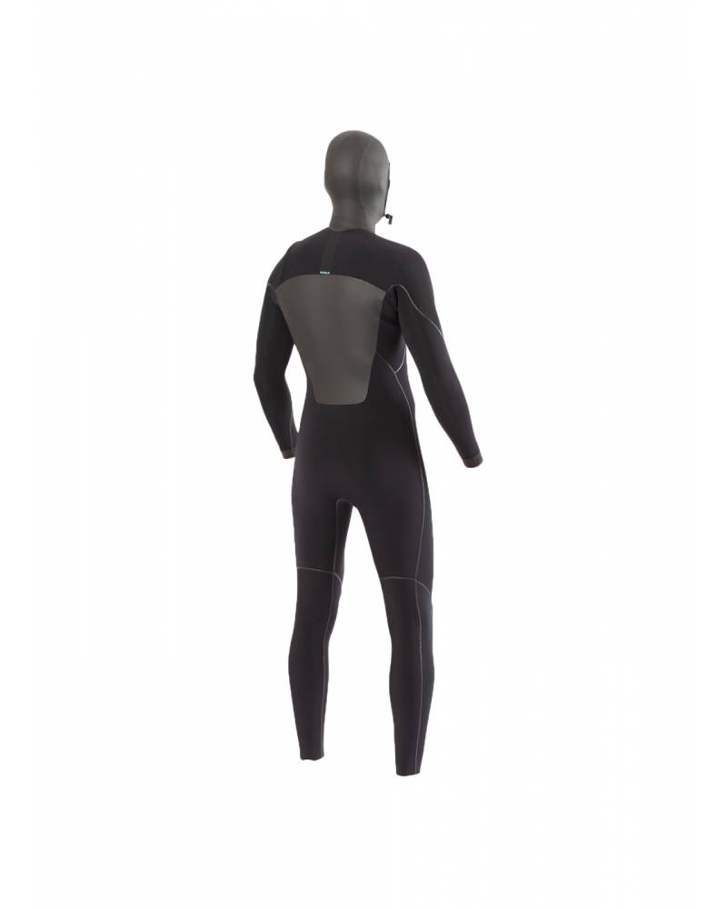 Vissla North Seas 5.5/4.5 Full Hooded Chest Zip - Black back