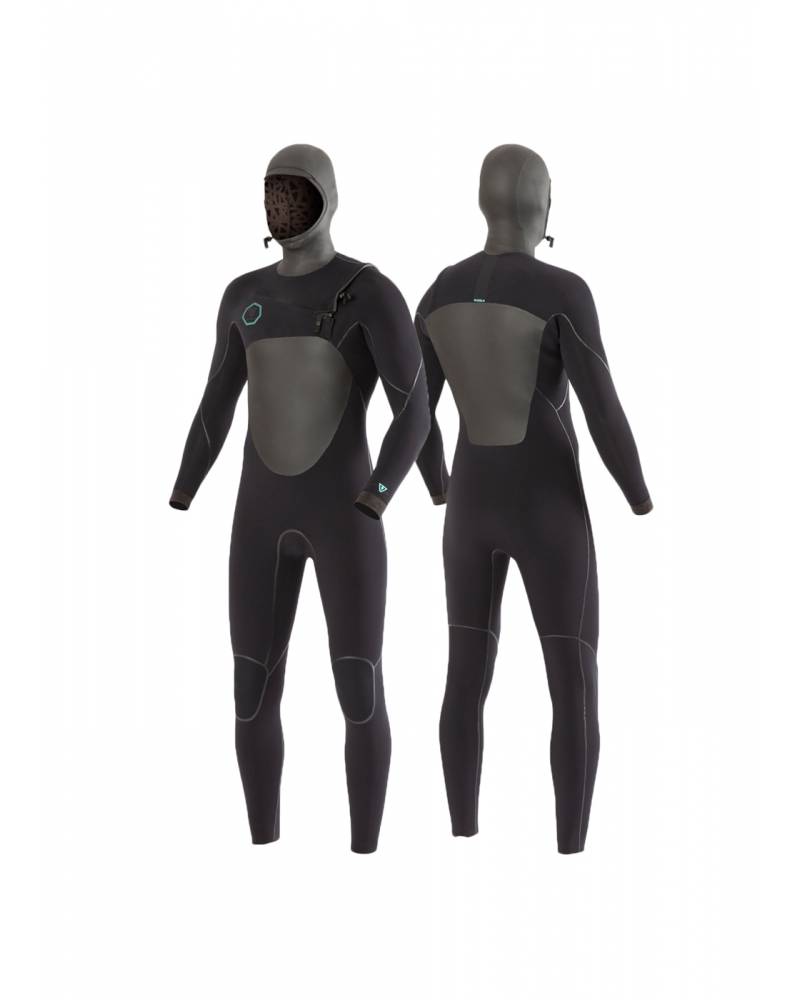 Vissla North Seas 5.5/4.5 Full Hooded Chest Zip - Black 1
