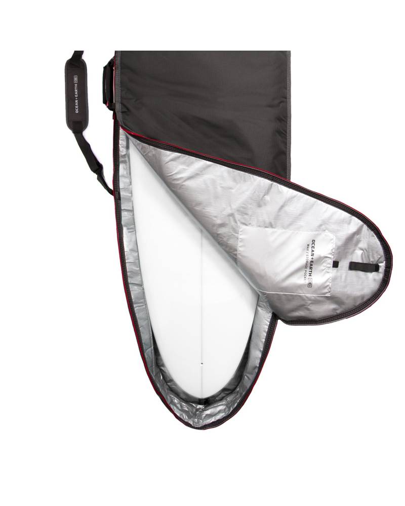 Ocean and Earth Compact Day Longboard Cover - Black/Red