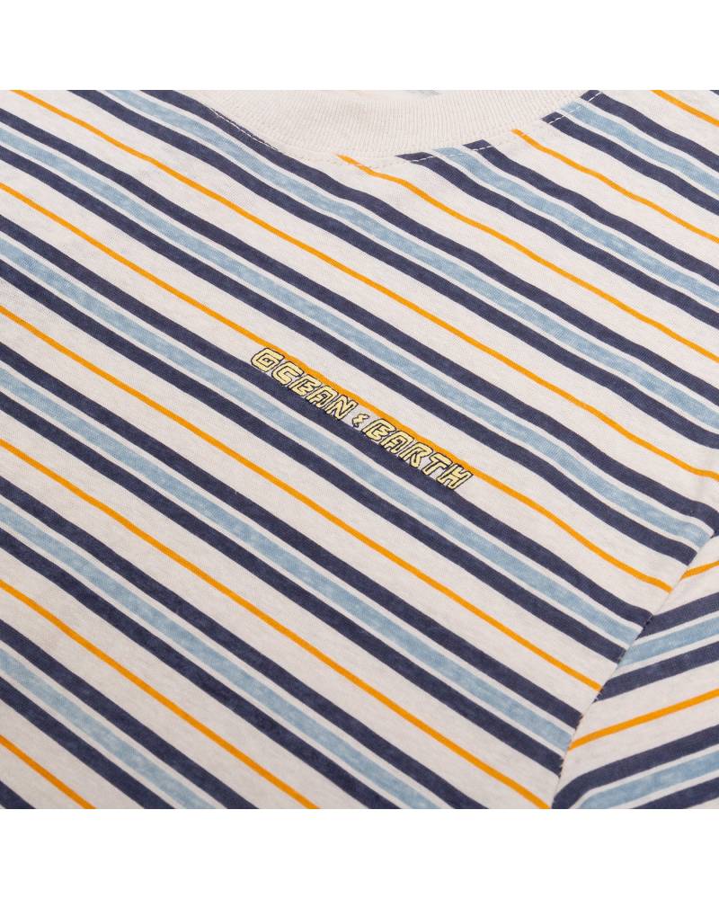 Hemp Vintage Stripe Tee - Blue