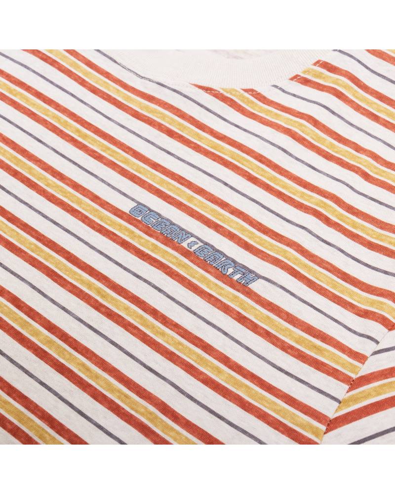 Hemp Vintage Stripe Tee - Clay