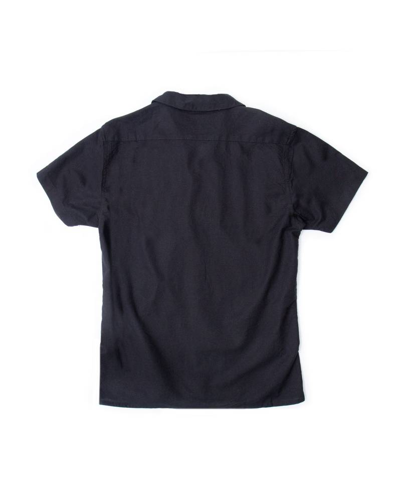 Ocean and Earth Linen SS Shirt - Dull Black - Back