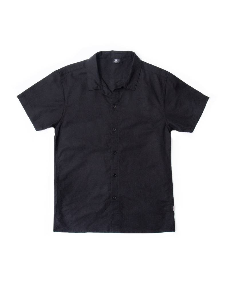Ocean and Earth Linen SS Shirt - Dull Black - Front