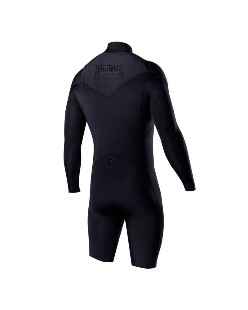OMEGA Long Sleeve Chest Zip 2/2mm Spring - BLACK / BLACK 