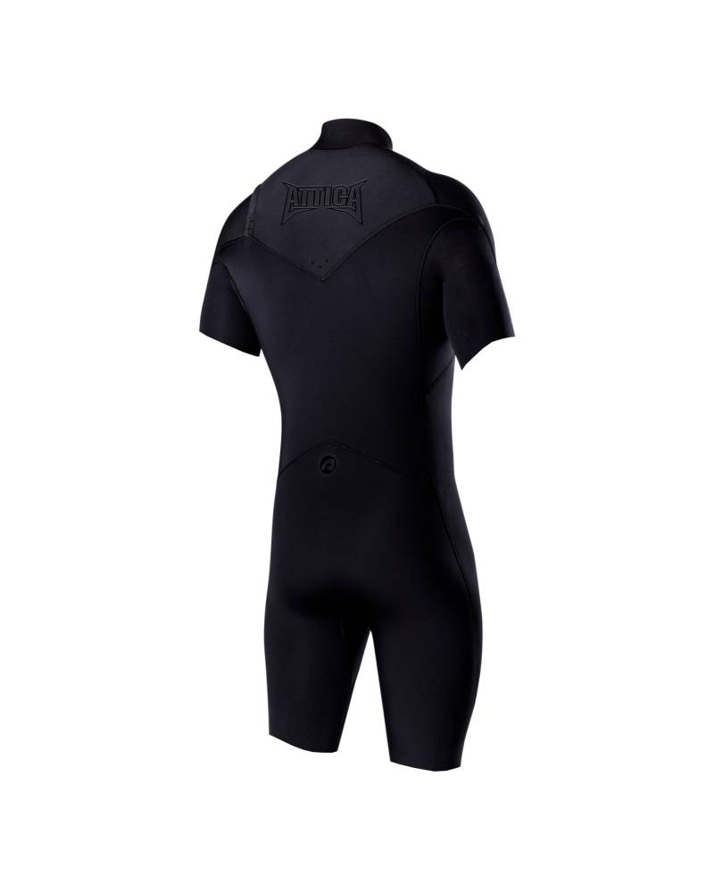 OMEGA Short Sleeve Chest Zip 2/2MM Spring - BLACK / BLACK