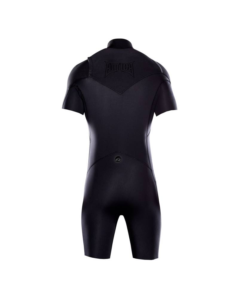 OMEGA Short Sleeve Chest Zip 2/2MM Spring - BLACK / BLACK
