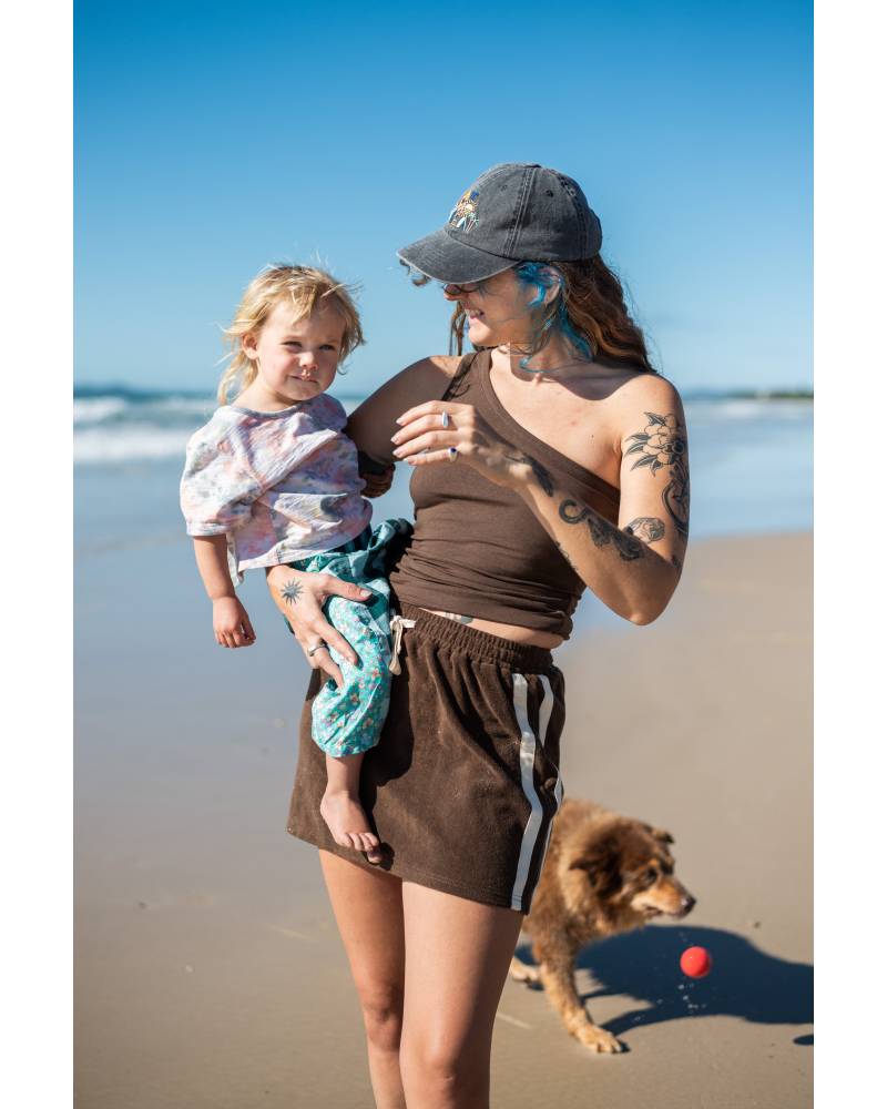 One Shoulder Crop Beach Play