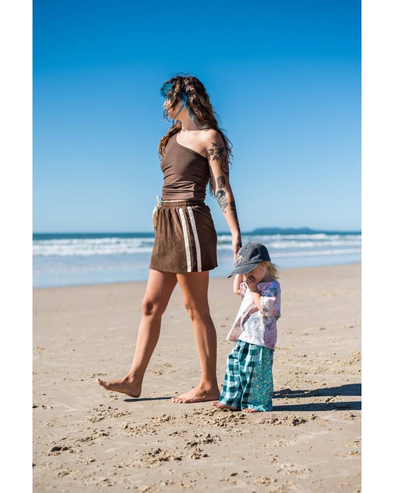 One Shoulder Crop Beach Walk