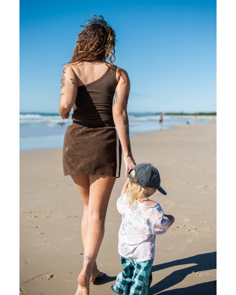 One Shoulder Crop Beach Back