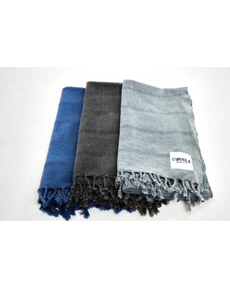 OZoola Stonewash Turkish Towel  colors trim