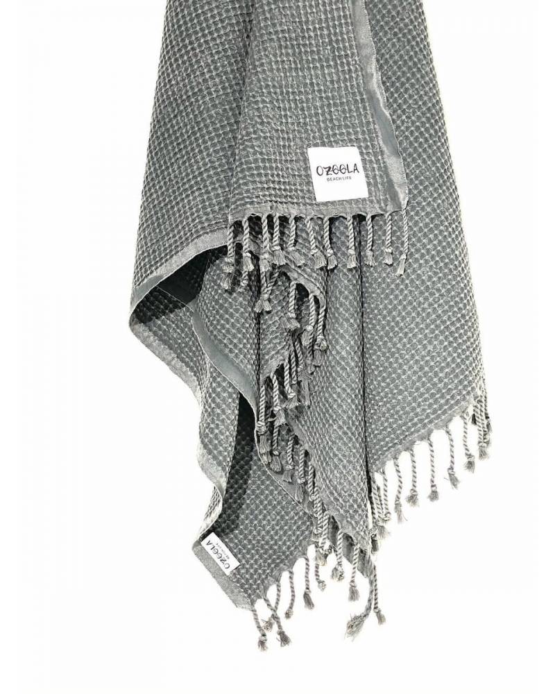 OZoola Waffle Beach Towel - Charcoal  hanged