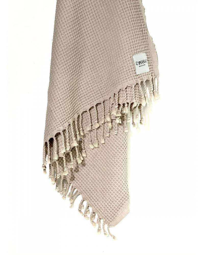 OZoola Waffle Beach Towel - Grey hanged