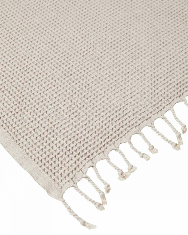OZoola Waffle Beach Towel - Grey tassel hem